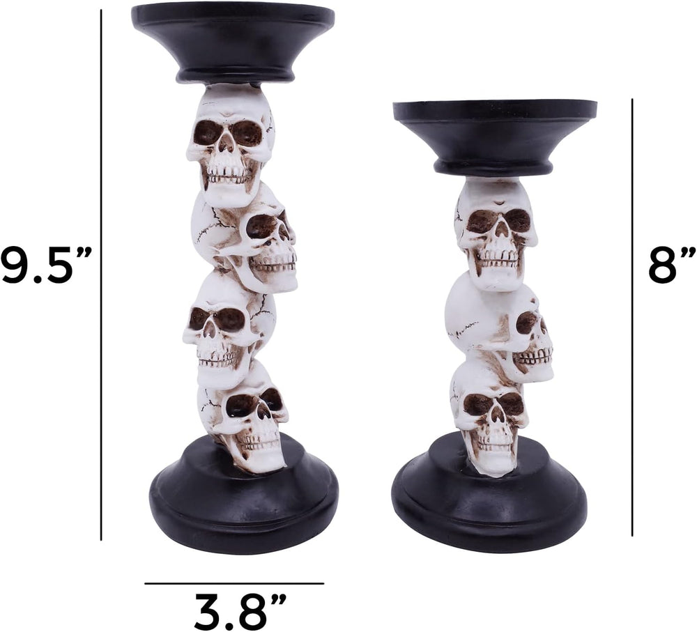 Etistta Halloween Skull Candle Holder for Fireplace Decorations, 9.5 Inch Tal...