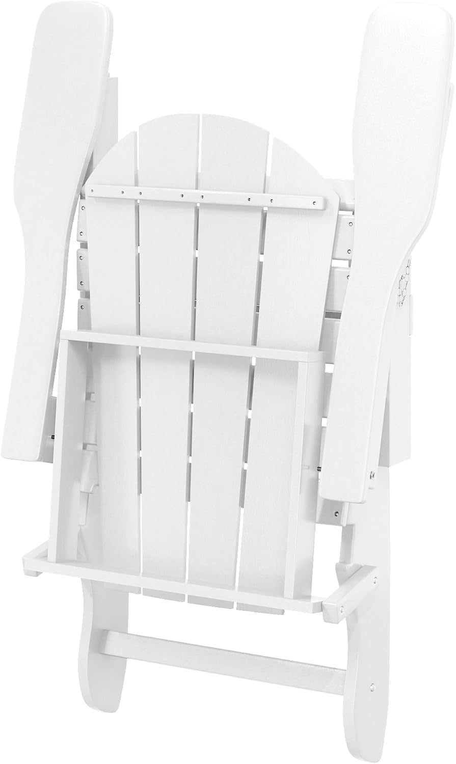 WO Home Furniture Laguna Folding Adirondack Chairs Set of 2, HDPE Patio Chair, All Weather Use Fire Pit Chair for Outdoor Garden, Backyard, Deck, Pool, White