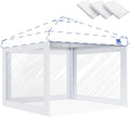 FANPAT 3Pcs Clear Sidewalls for 10x10 Pop Up Canopy, White(Sidewalls only)