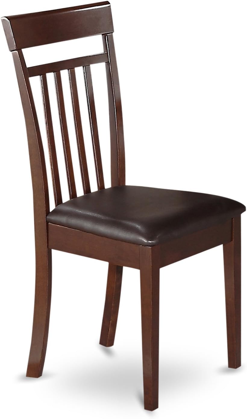 East West Furniture PSCA6C-MAH-LC 6 Piece Modern Dining Table Set Contains a Rectangle Wooden Table with Butterfly Leaf and 4 Faux Leather Dining Chairs with a Bench, 32x60 Inch, Mahogany