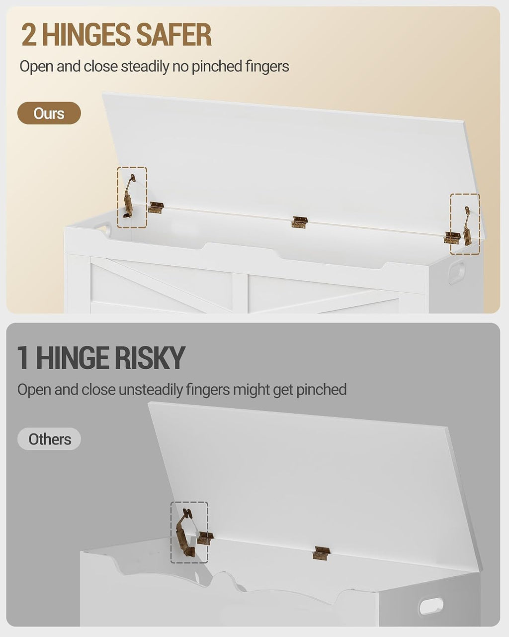 Hzuaneri 47.2" Wooden Storage Chest Extra Large | 59 Gal | White