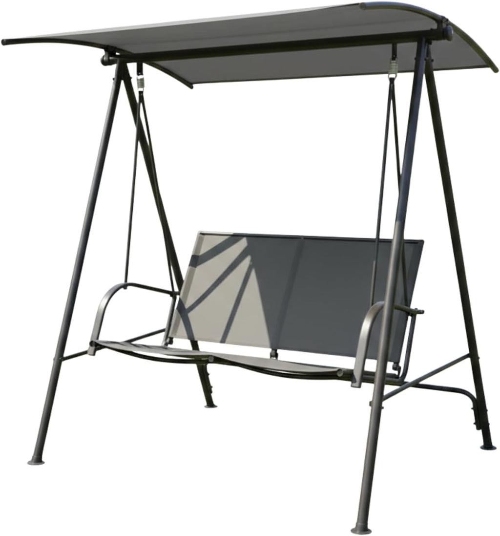 Garden Winds Reinforced RipLock 350 Replacement Canopy Top Cover Compatible with Room Essentials Gray 2-Person Swing Models 009001328, 848681085011, 82613407 - Slate Gray