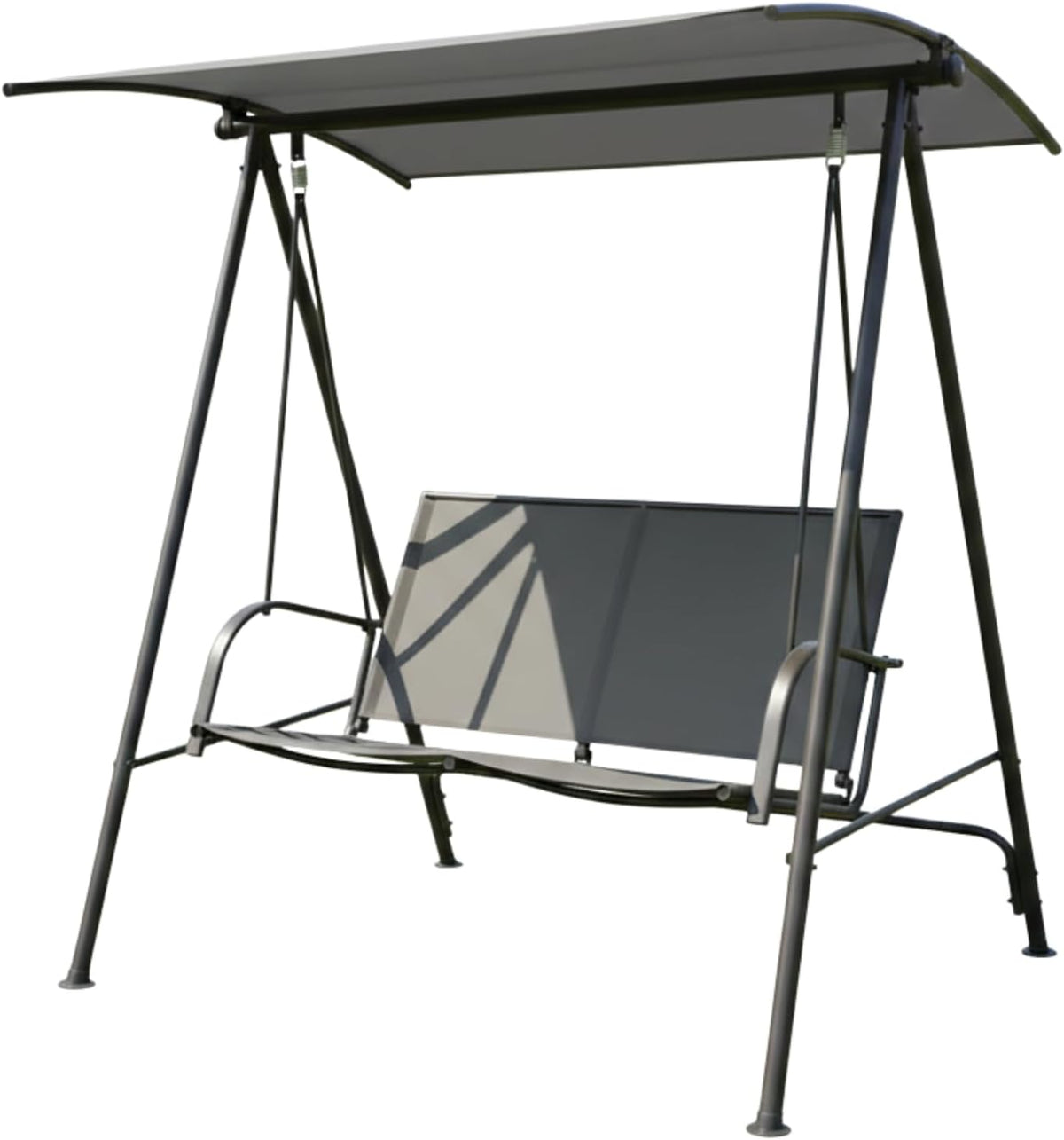 Garden Winds Reinforced RipLock 350 Replacement Canopy Top Cover Compatible with Room Essentials Gray 2-Person Swing Models 009001328, 848681085011, 82613407 - Slate Gray