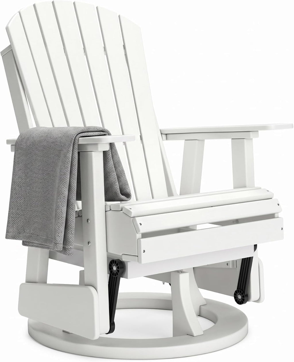 Signature Design by Ashley Outdoor Swivel Glider Adirondack Chair, White