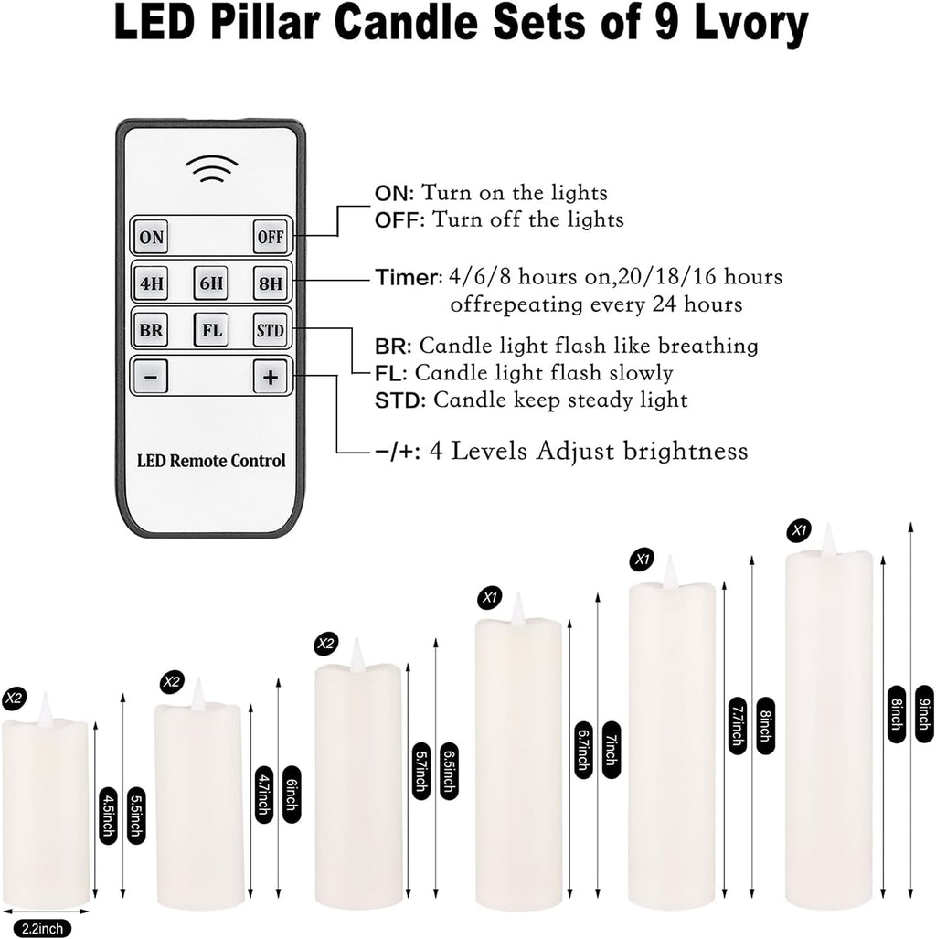 Rechargeable Flameless Candles with Remote and Timer USB-C Candles