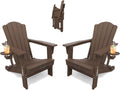THOEOE Folding Adirondack Chair Set of 2, HDPE Plastic Patio Chairs