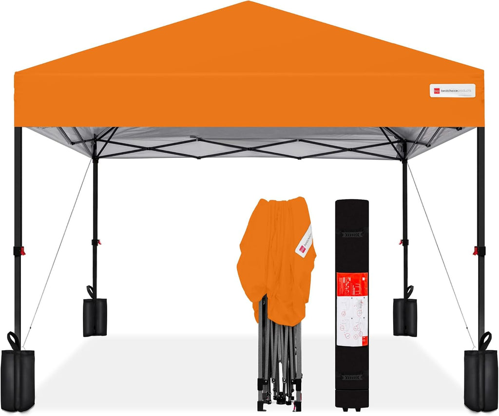 Best Choice Products 10x10 Pop Up Canopy Tent, EZ Setup, Orange