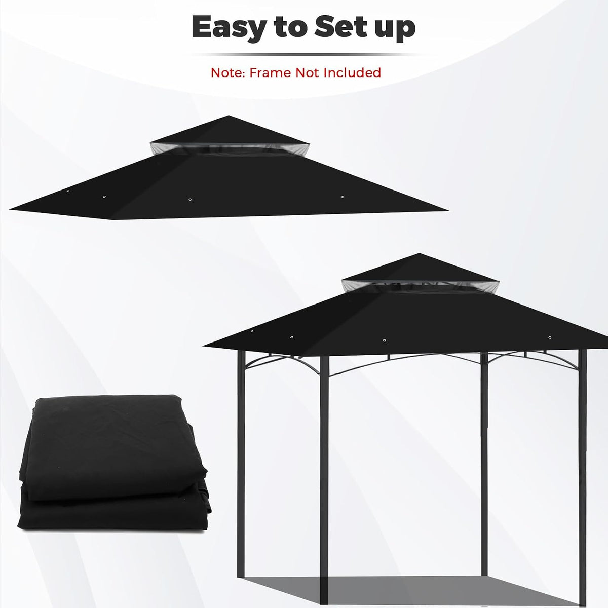 10x10 canopy replacement top for target madaga gazebo, side view