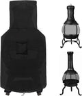 WOMACO Chiminea Cover Waterproof Patio Chiminea Fire Pit Cover Heavy Duty Weather Resistant Outdoor Chimney Protective Cover (29.5" D x 49.2" H, Black)