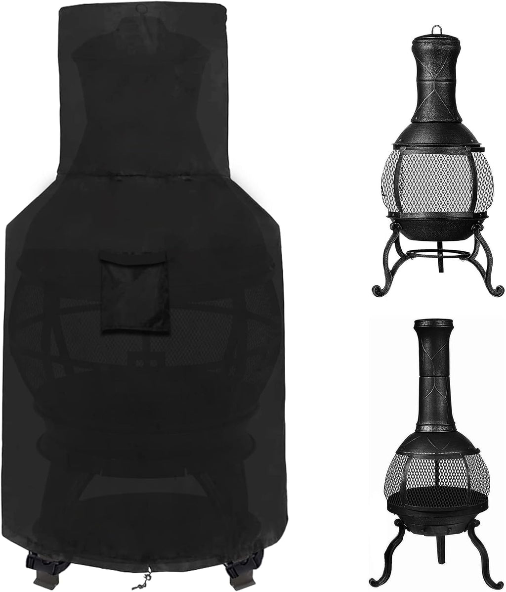 womaco chiminea cover waterproof patio chiminea fire pit shown in use