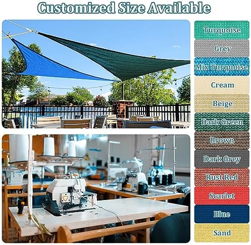 Shade&Beyond 10'X10' Sun Shade Sail Sand Rectangle