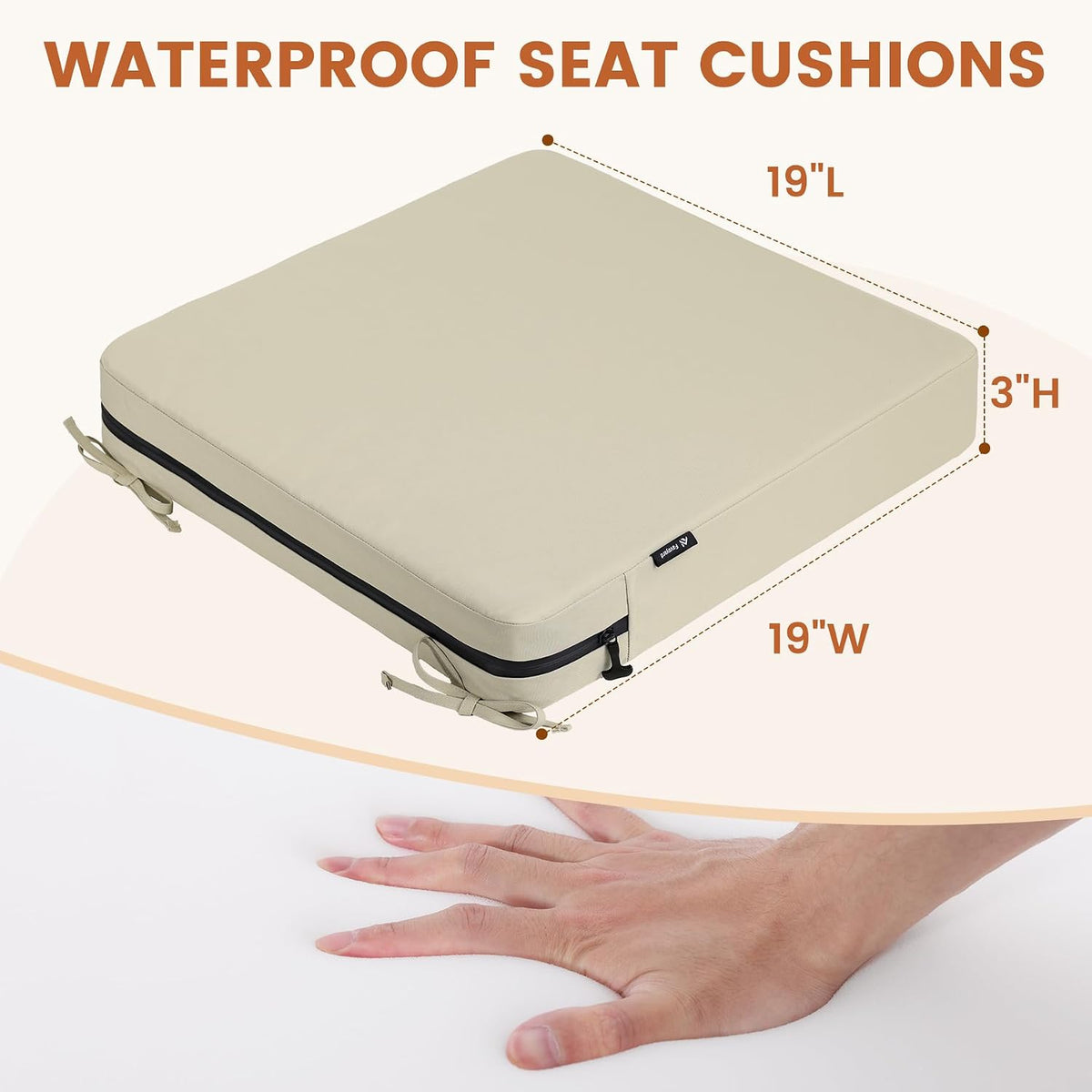 favoyard 2-pack waterproof outdoor seat cushions, 19" x, package contents