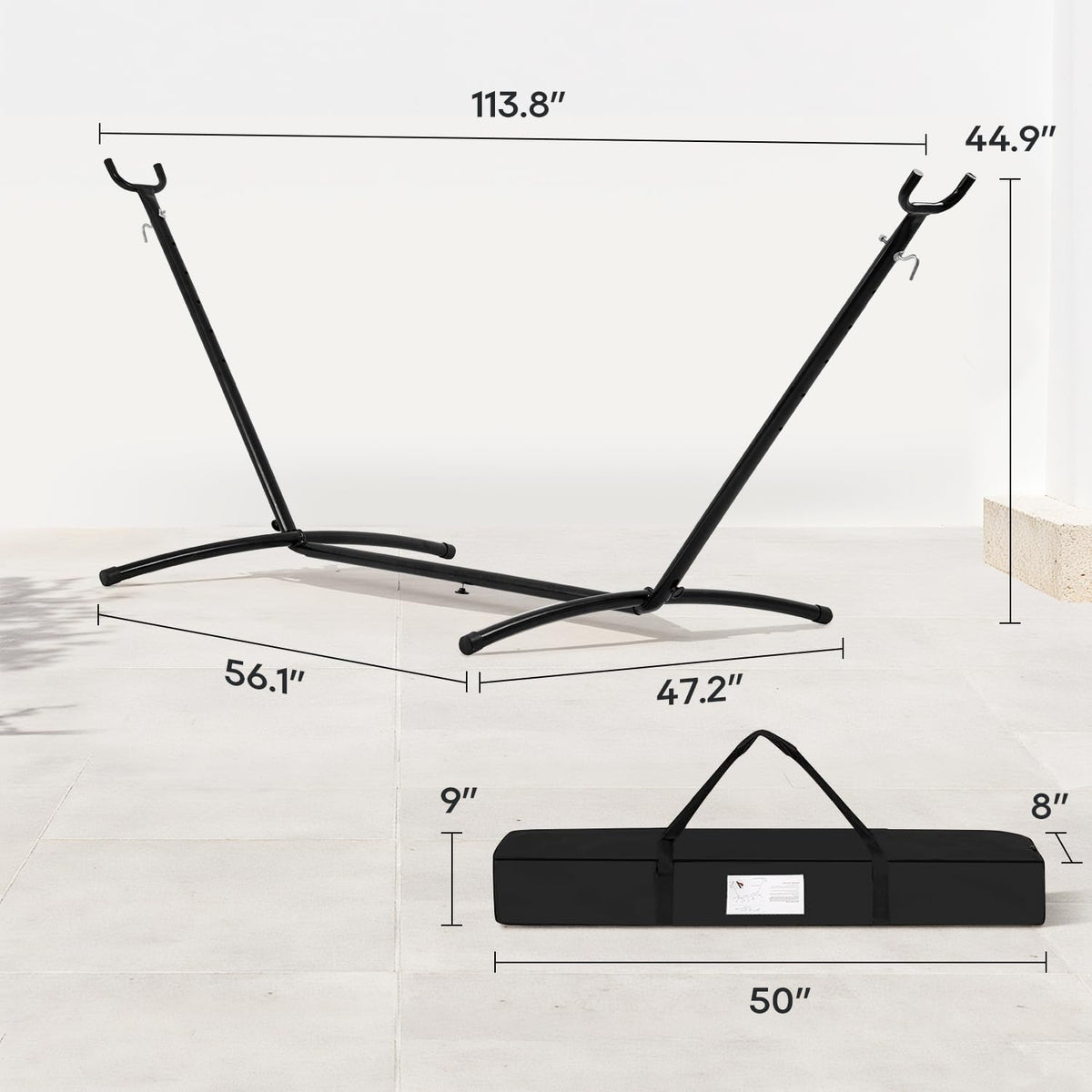 FDW Portable Hammock Double Stand | No Hammock | Sturdy Steel Construction
