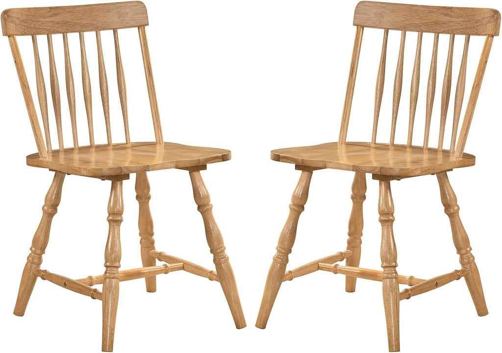 GIANTEX Windsor Dining Chairs Set of 2 w/Curved Spindle Back & Turned Legs