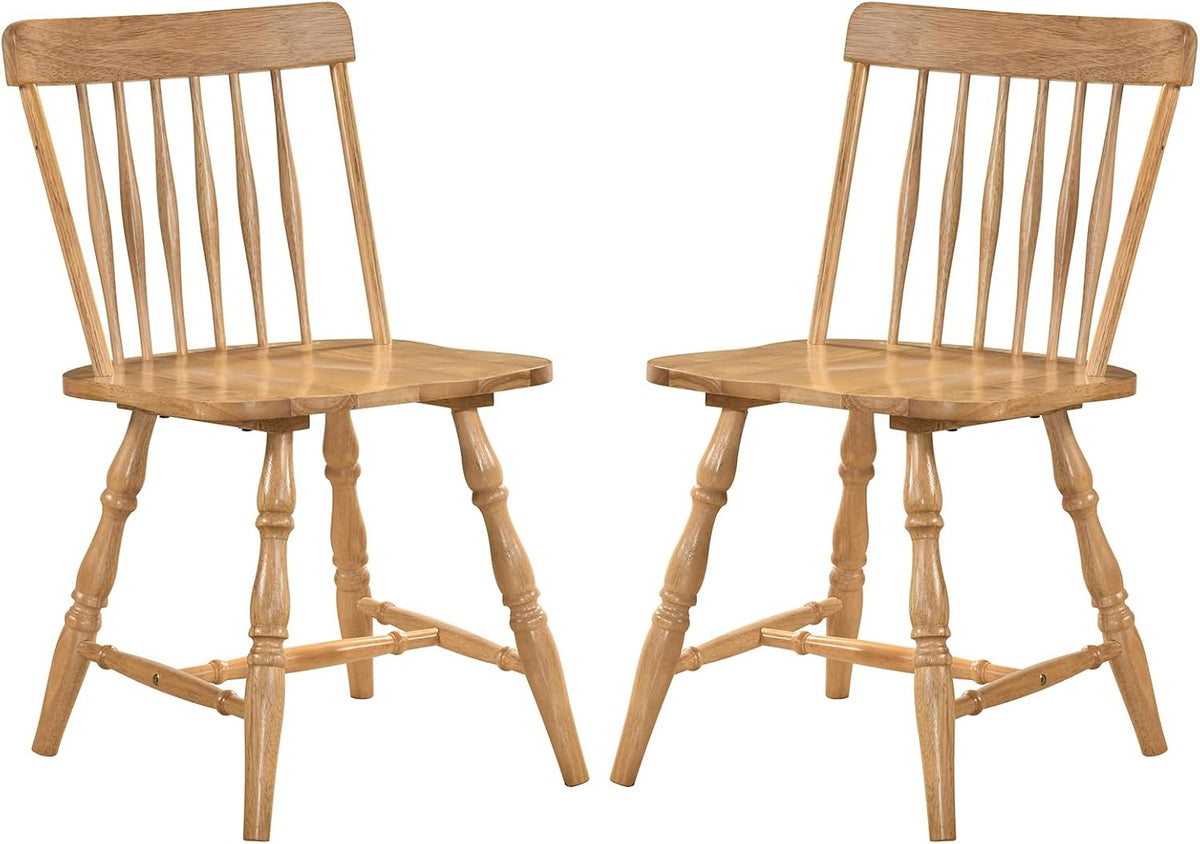 GIANTEX Windsor Dining Chairs Set of 2 w/Curved Spindle Back & Turned Legs