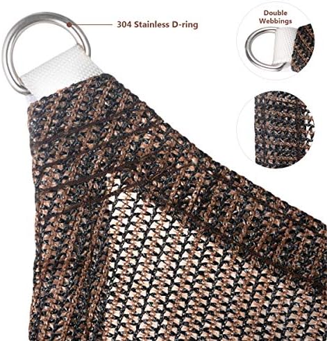 Eden's Decor Straight Flat-Edged Sun Shade Sail Rectangular 5' x 7' Brown UV-Blocking Outdoor Canopy Fabric Cloth Awning for Pergola Patio Garden Backyard Custom Size