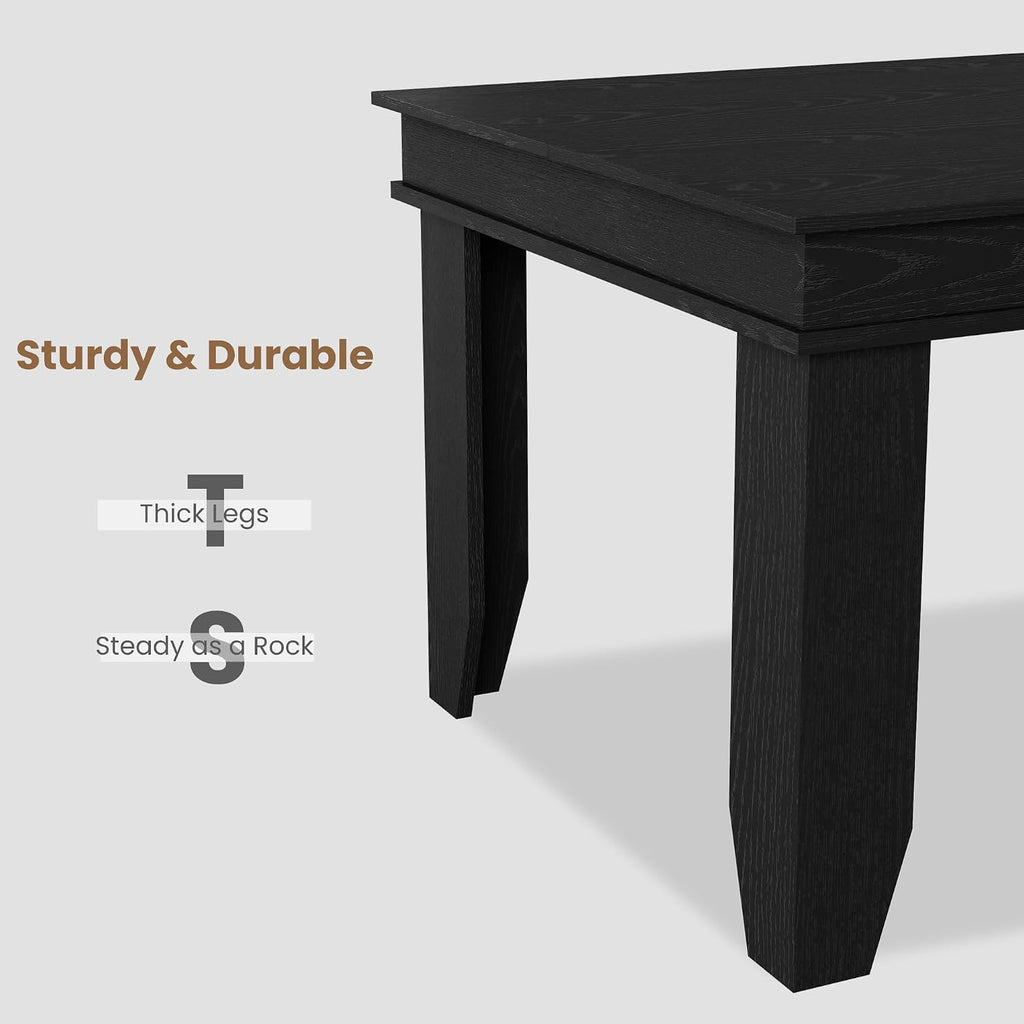 GarveeHome Farmhouse Dining Table for 4-6 People, 63“ Long Kitchen Tables