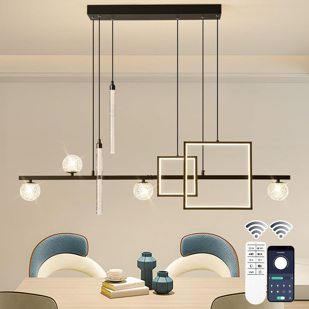 ORANOOR Modern LED Pendant Lights, 47inch Dimmable Linear LED Chandelier