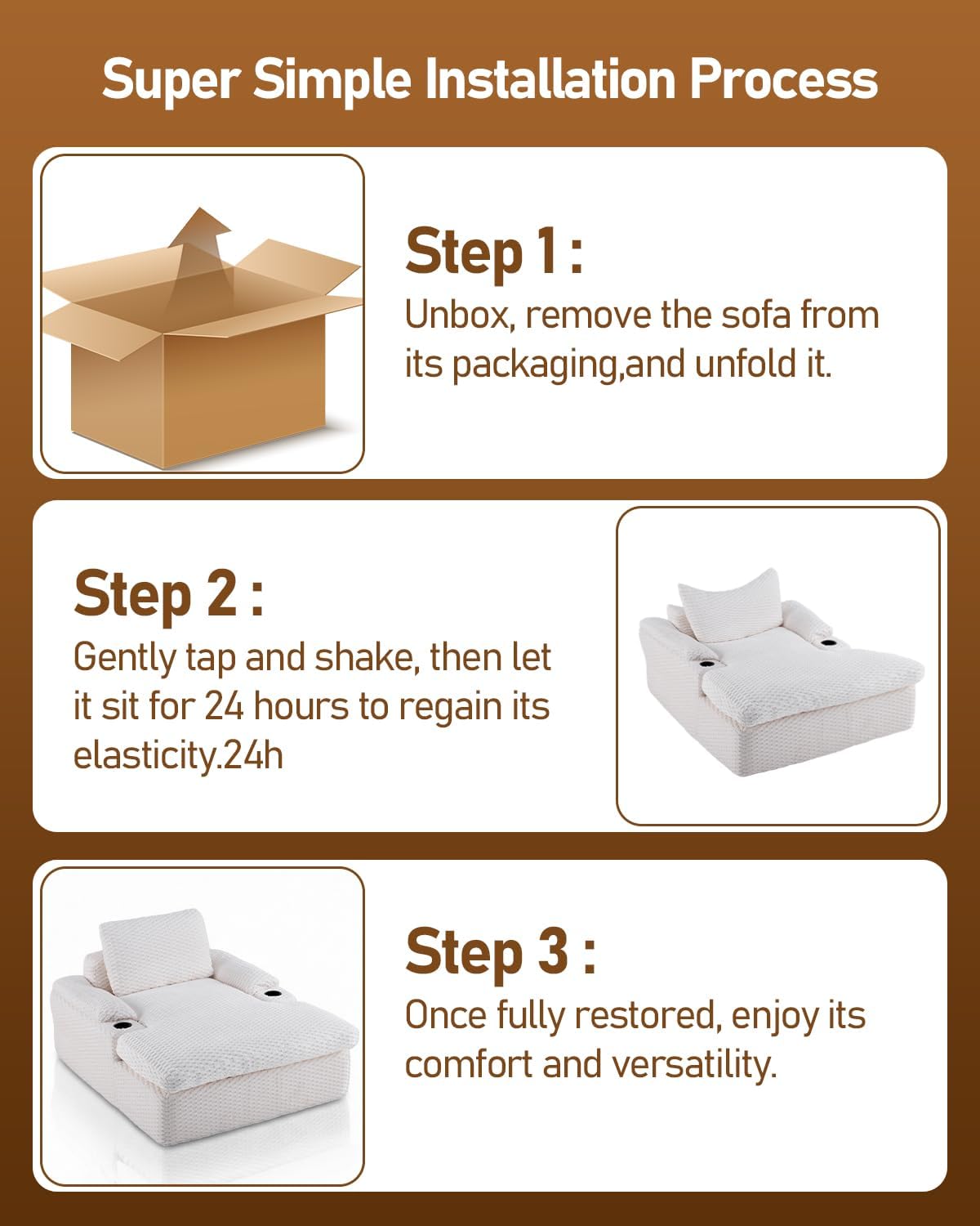 Karl home 59.8" Chaise Lounge Chair Indoor,20.1" Deep Seat, White