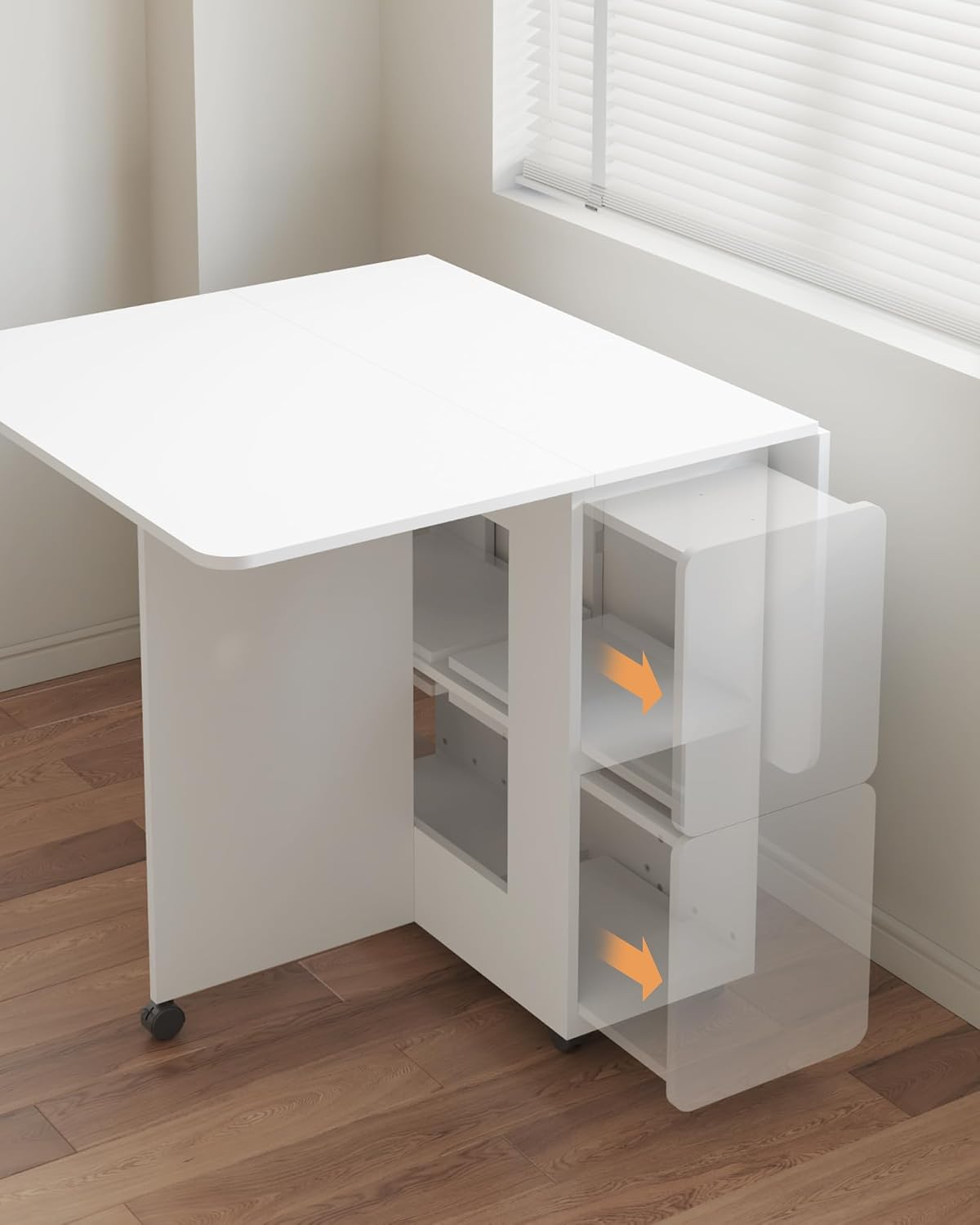 Mondeer Folding Dining Table with 4 Chairs for Small Spaces, White