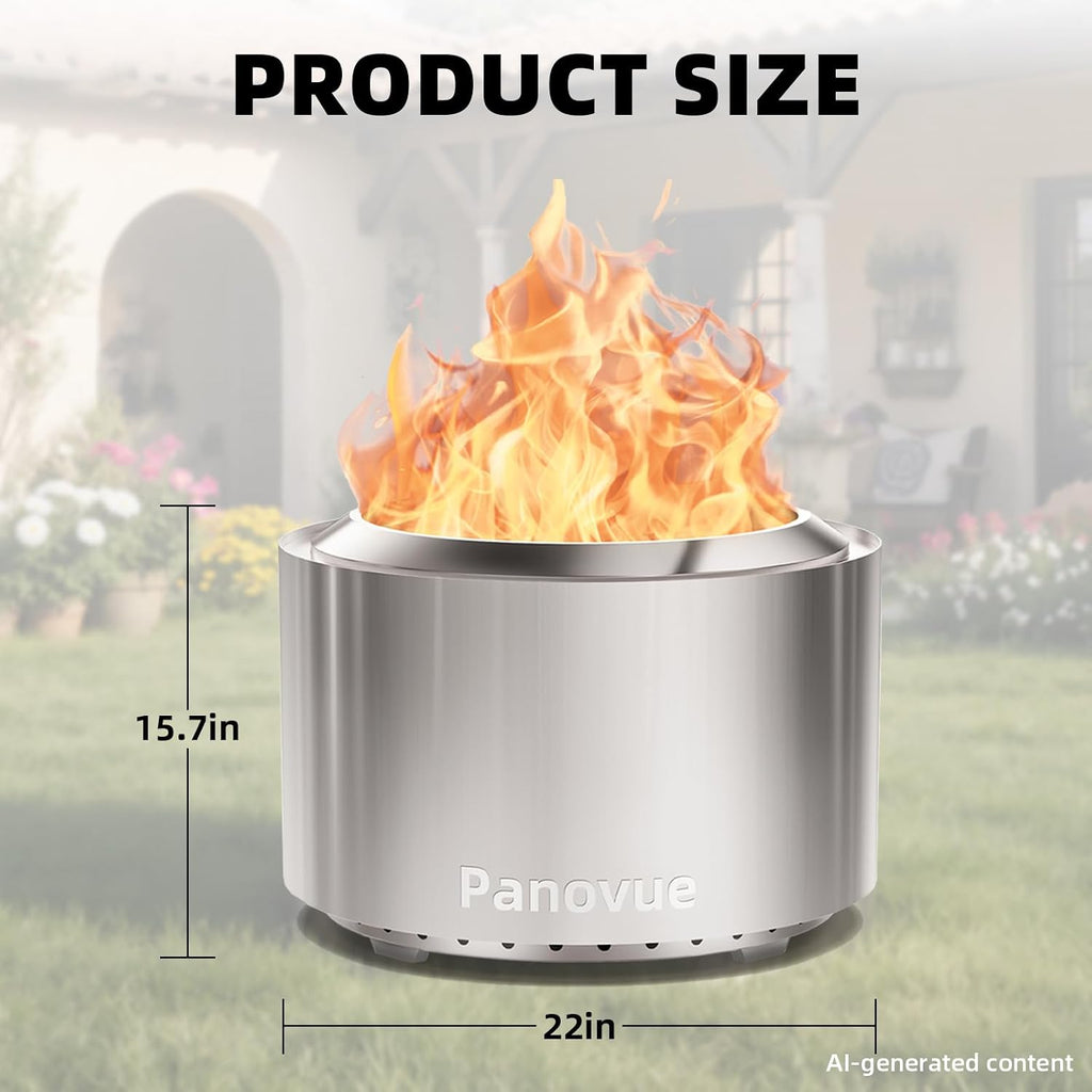 panovue 22 inch smokeless fire pit for outdoor, package contents
