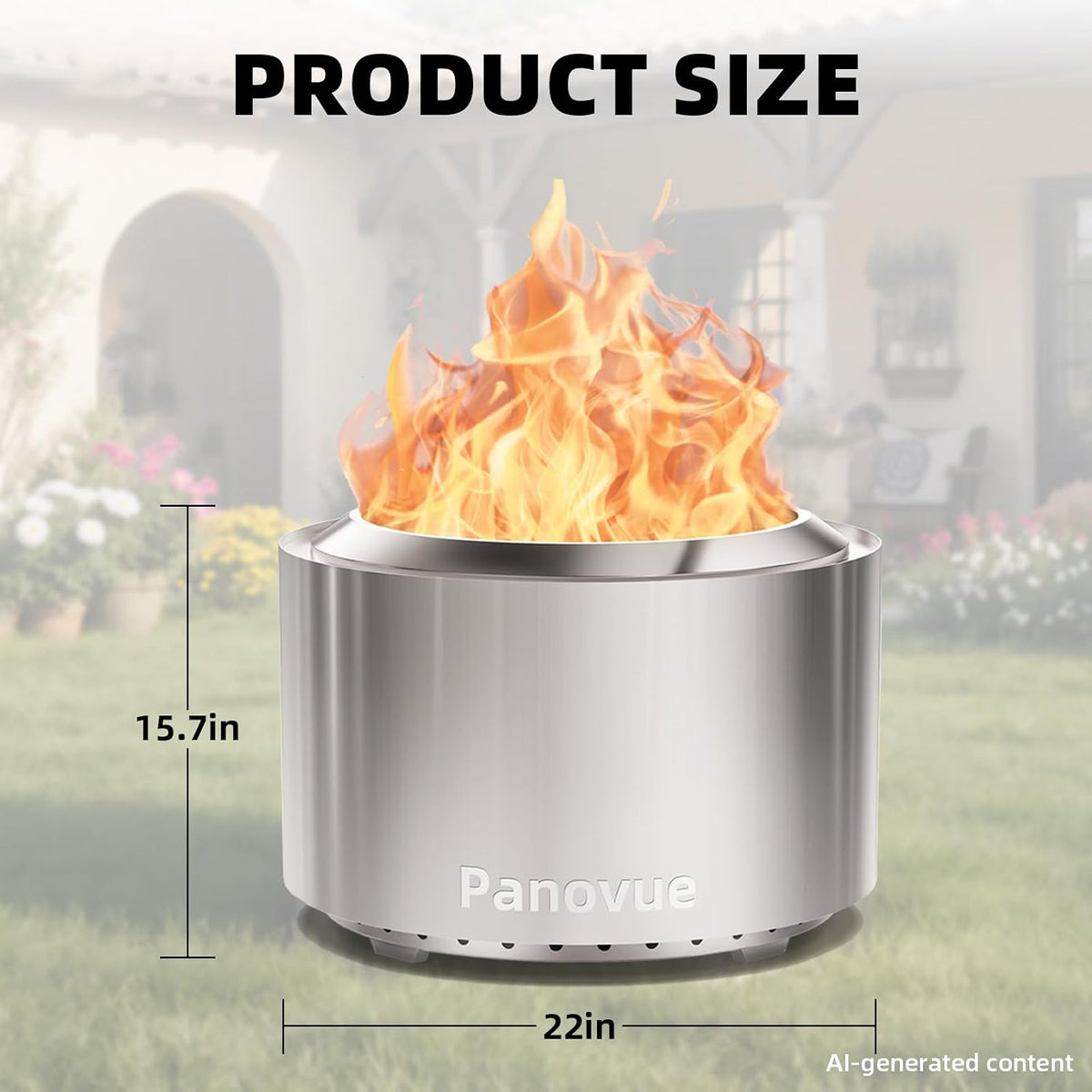 panovue 22 inch smokeless fire pit for outdoor, package contents