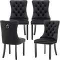 Eifizek Dining Chairs Set of 4 Upholstered Chairs with Tufted Back, Black