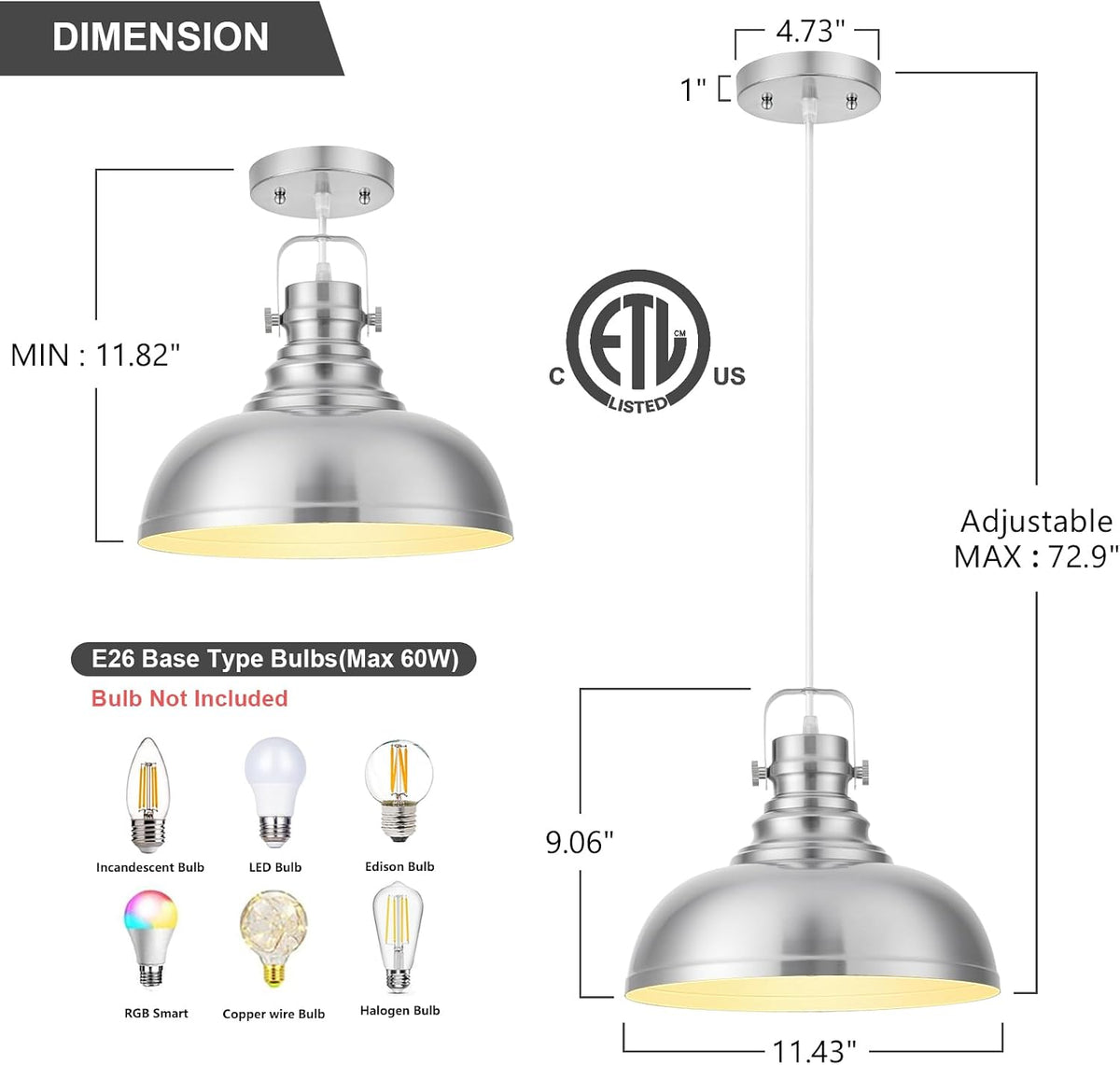 12 inch farmhouse pendant lights kitchen island, 2 shown in use