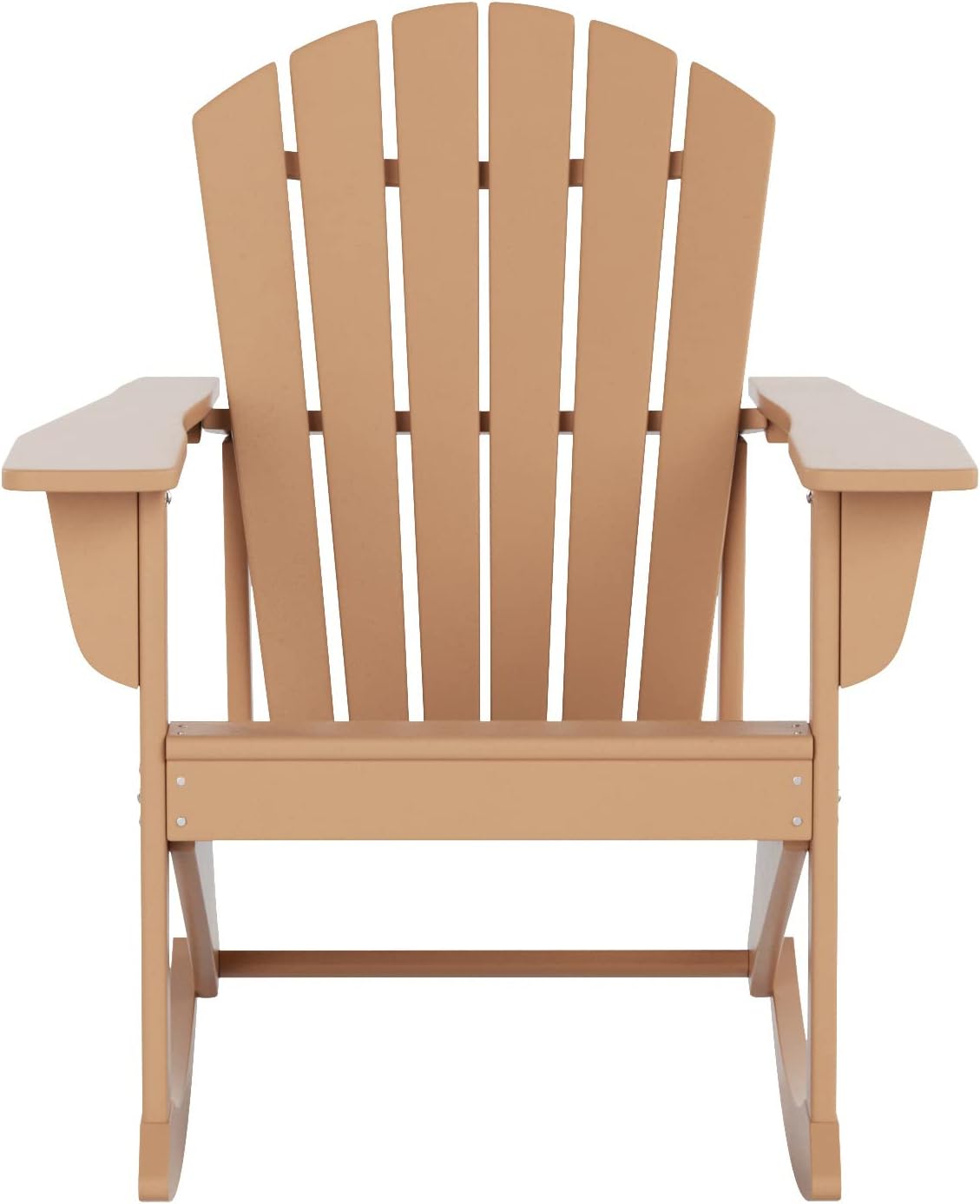 WestinTrends Dylan Outdoor Patio Poly Plastic Adirondack Rocking Chair, Teak