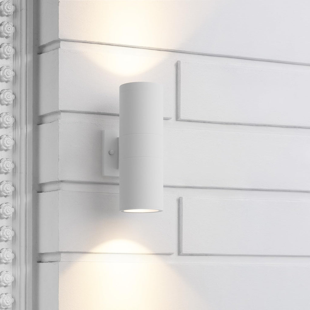 mirrea 12" Modern Outdoor Porch Light in 2 Lights, 2 Pack, Matte White