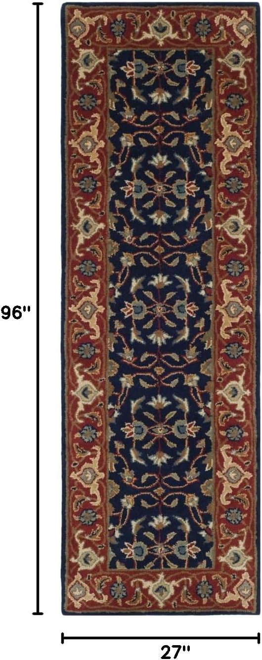 SAFAVIEH Royalty Collection Runner Rug - 2'3" x 8', Navy & R...