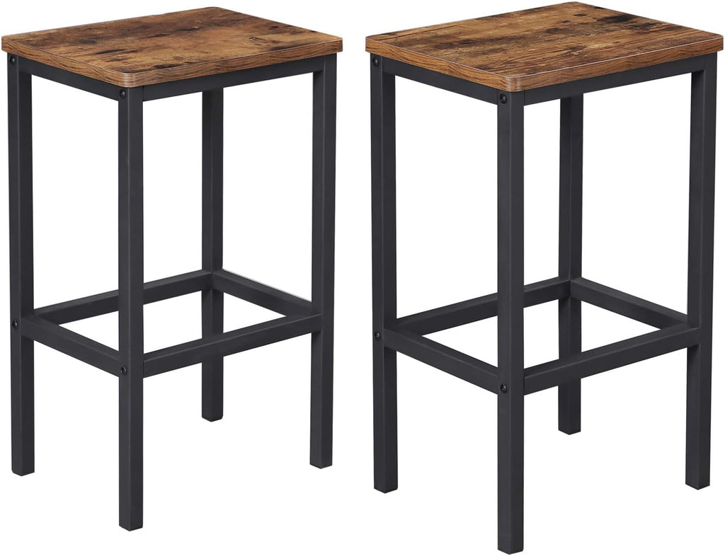 VASAGLE Bar Stools Set of 2 with Footrest, Modern Basic Style