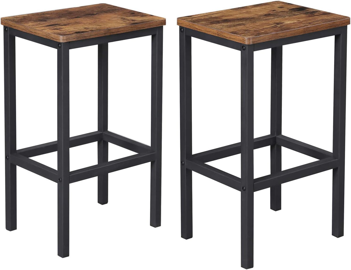 VASAGLE Bar Stools Set of 2 with Footrest, Modern Basic Style