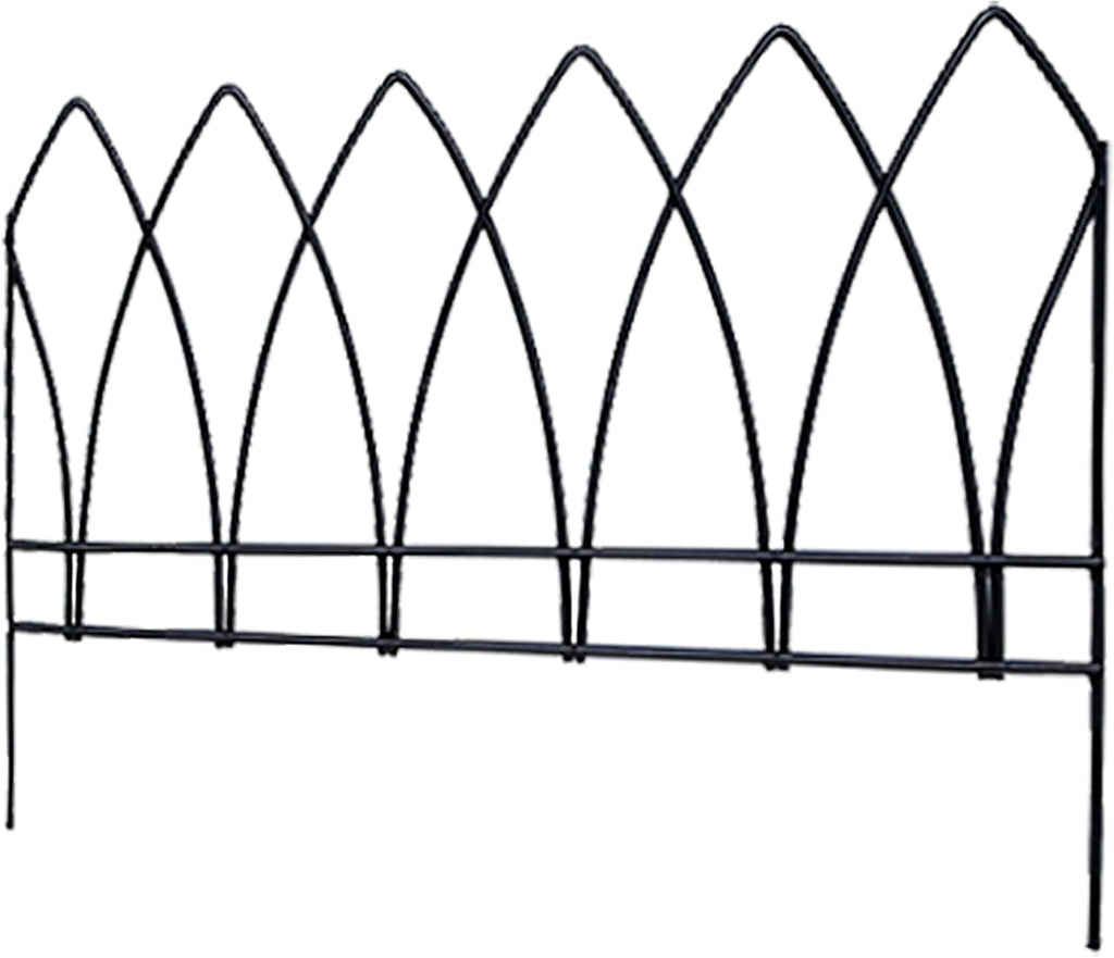 Panacea 89523 Gothic Arch Border Fence, Black, 15" H, Pack of 12