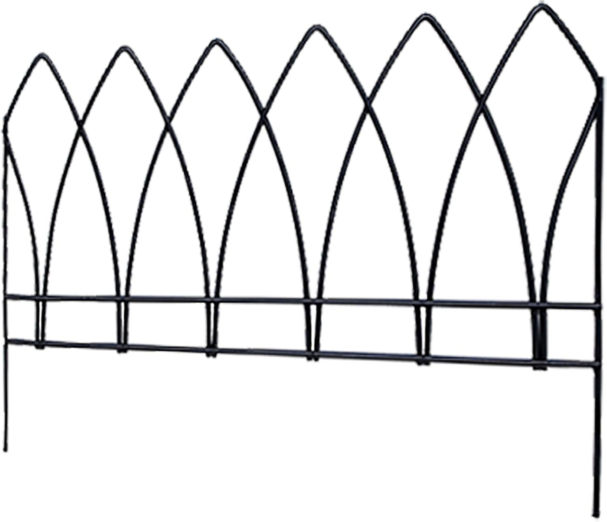 Panacea 89523 Gothic Arch Border Fence, Black, 15" H, Pack of 12