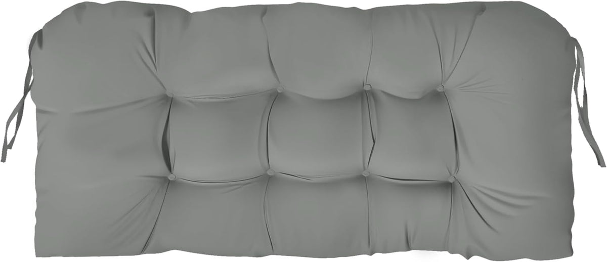Outdoor Bench Cushion 44x22x4 Inch with Ties Loveseat Pads, Gray