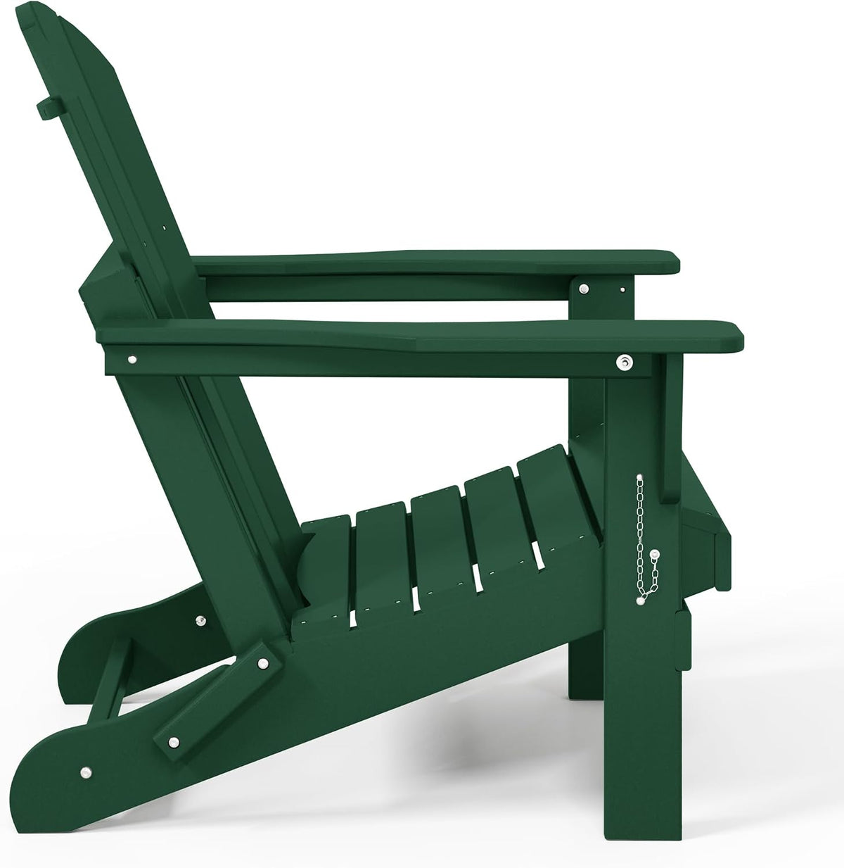 WO Home Furniture Laguna Folding Adirondack Chair, HDPE Patio Chair, All Weather Use Fire Pit Chair for Outdoor Garden, Backyard, Deck, Pool, Dark Green