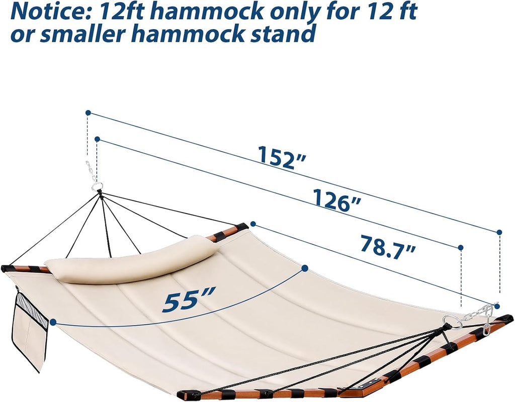tegerdeger 12ft 2 person hammock with stand v-shape, package contents
