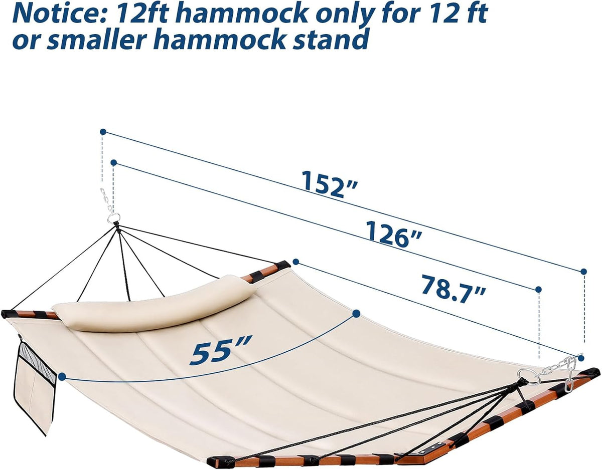 tegerdeger 12ft 2 person hammock with stand v-shape, package contents