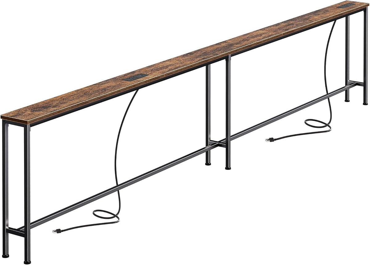 SUPERJARE 110.2 Inch Sofa Table with 2 Power Outlets and USB-C Port