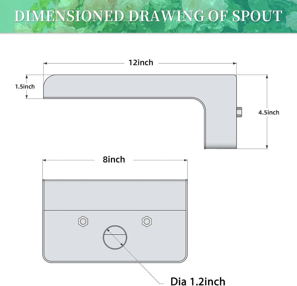 304 Stainless Steel Water Fountain Spout Scupper, Made Exquisite Handcrafted Garden Waterfall Spillway for Landscape Decors, Patios, Pools, Courtyards, Water Walls (Black Powder Coating)