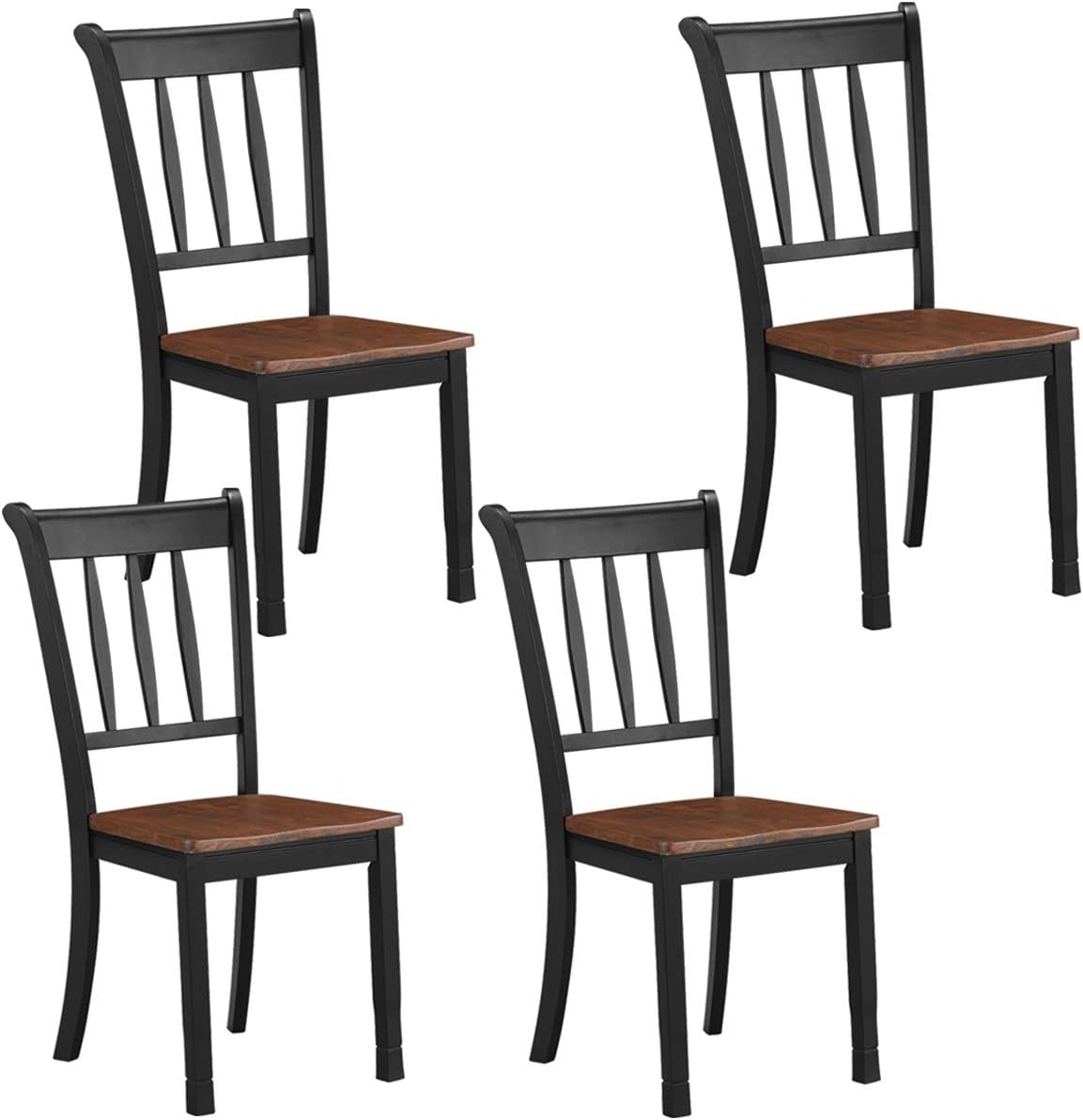 GIANTEX Wood Dining Chairs Set of 4, Armless Kitchen Chairs