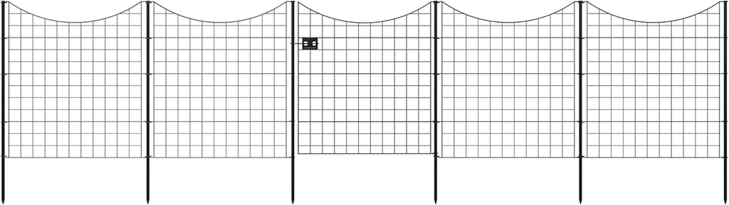 Zippity 39in H Black Metal Fence w/ Gate, DIY Fence Kit
