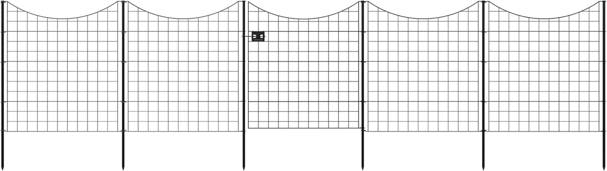 Zippity 39in H Black Metal Fence w/ Gate, DIY Fence Kit