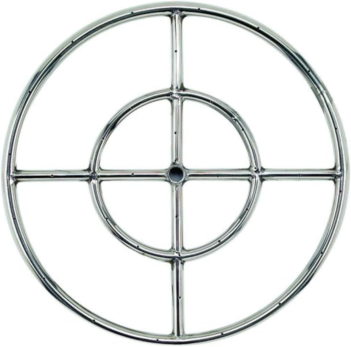 18" Double-Ring Stainless Steel Burner with a 1/2" Inlet