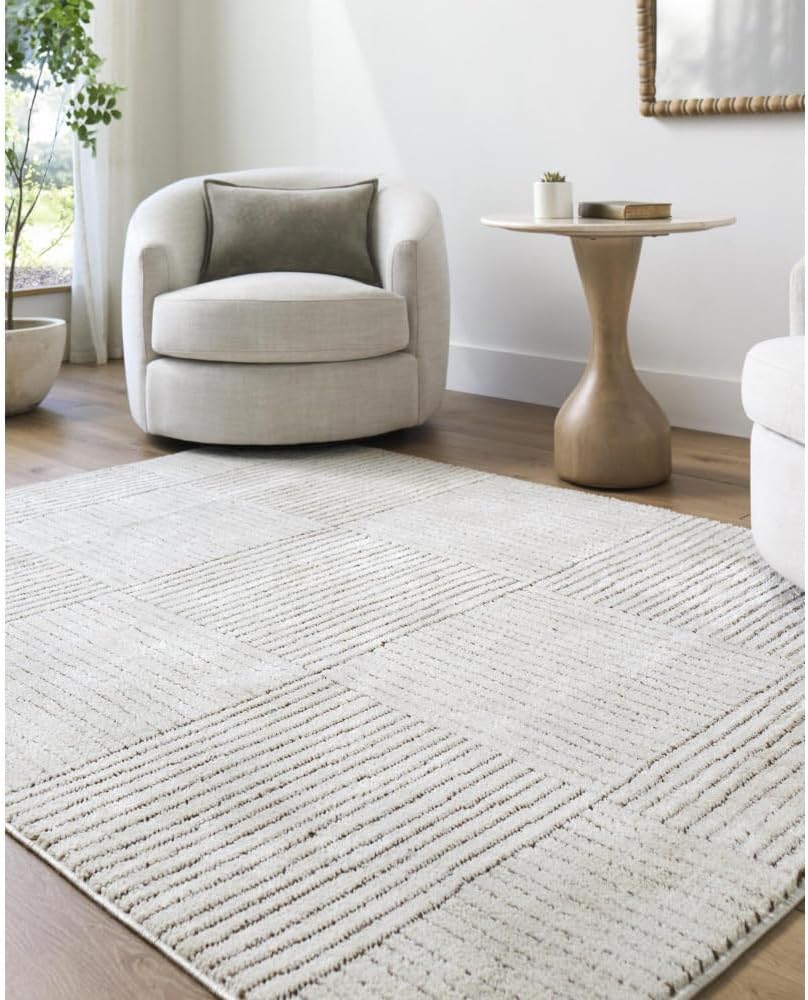 Livabliss x Galey Alix Architect II Modern Geometric Area Rug, 6'7" x 9' (7' x 9'), Brown
