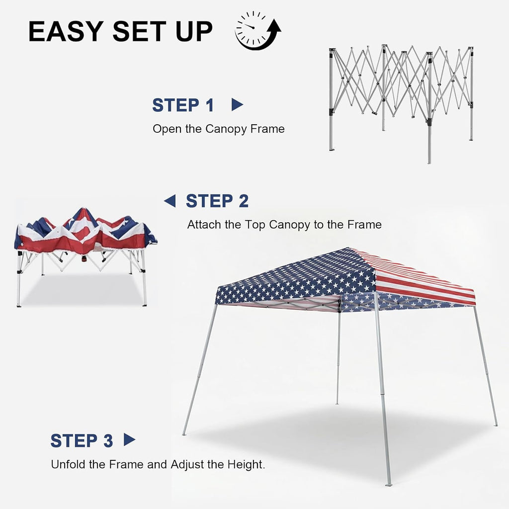 11 ft pop up canopy tent, outdoor easy showing dimensions