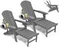 NAVINE Adjustable Adirondack Chair Set of 2 with Retractable Ottoman