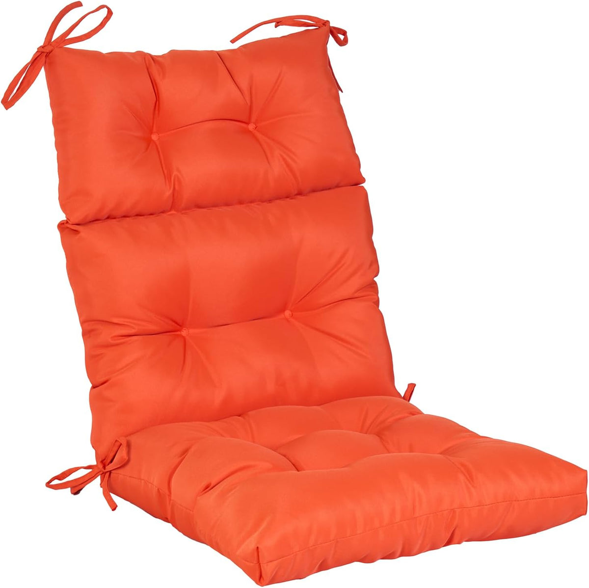 QILLOWAY Waterproof Adirondack Chair Cushion,High Back with Anti-Slip Ties, Thick Replacement Patio Seat Cushion,for Indoor/Outdoor Rocking Chair,Orange