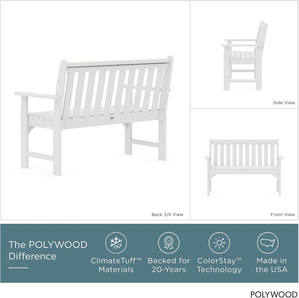 POLYWOOD GNB48WH Vineyard 48" Bench, White